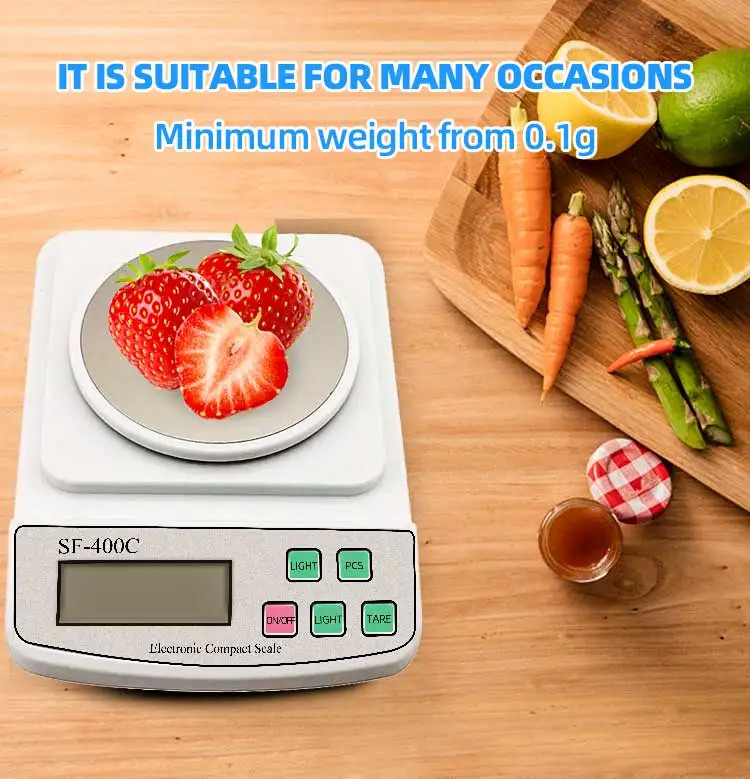 Battery Power Electronic Kitchen Scale Digital OEM With Backlight LCD Display