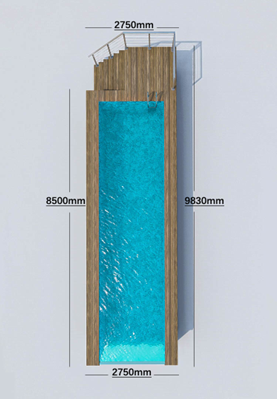 Customized Clear Acrylic Wall Sheet Prefab Pool with Filter Tank and Brown Desig