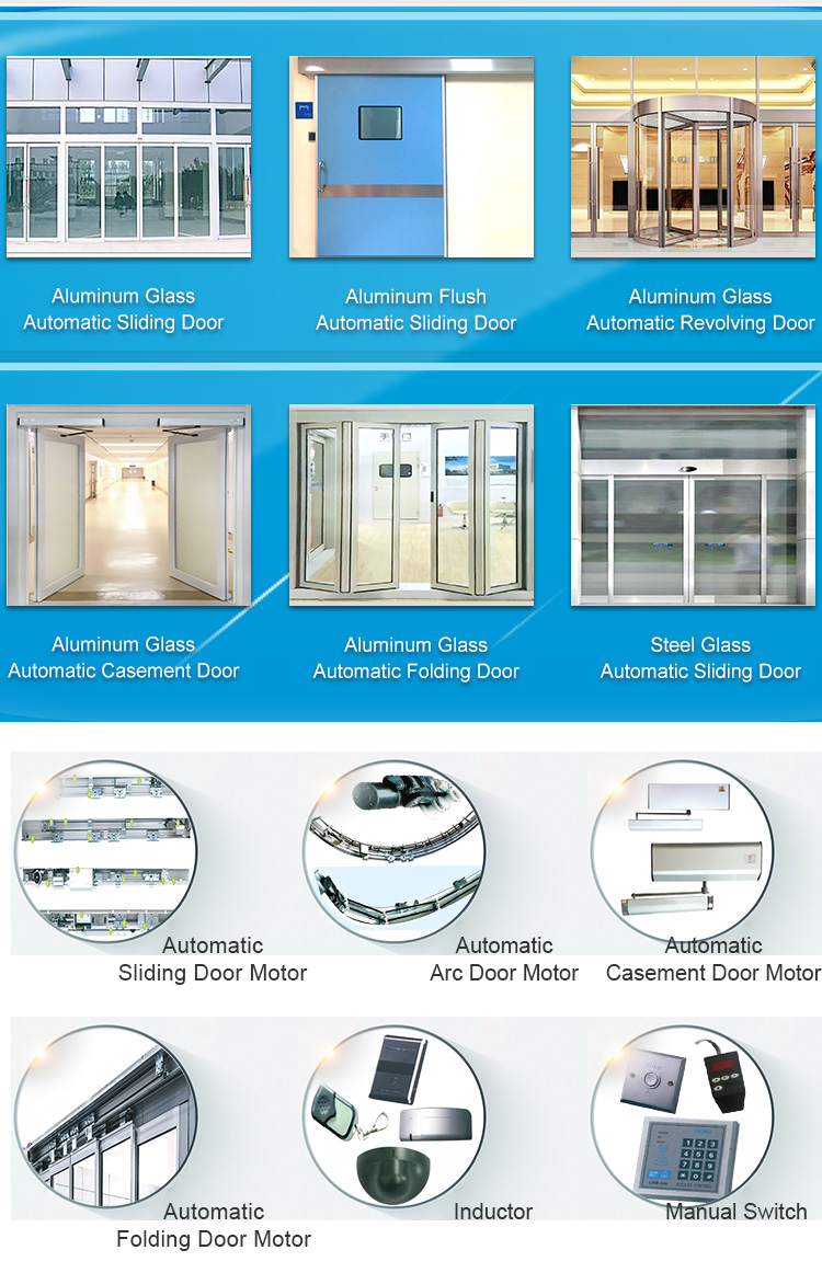 Electric Aluminum Automatic Sliding Door Temper Double Glass Entry Gate