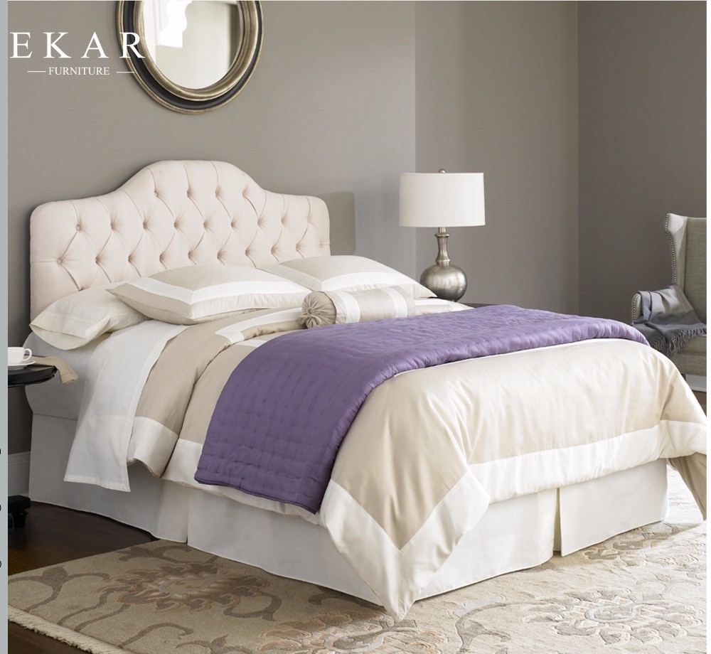 New Simple Double Bed Design in Woods Tufted Bed