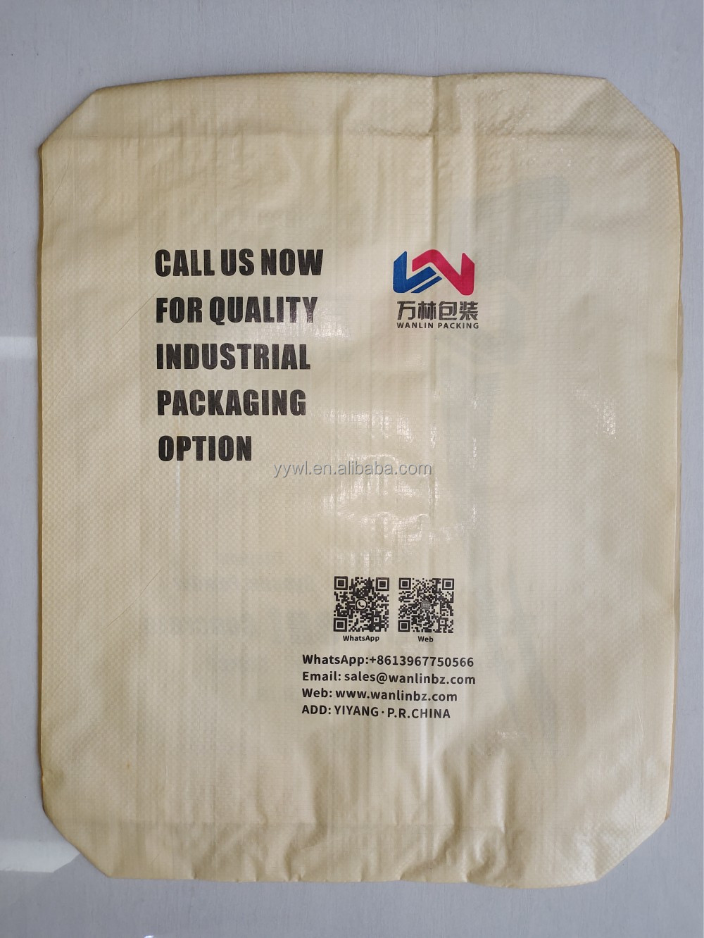 Custom Logo Empty Cement Base Valve Woven Polypropylene Bags 20KG 40 KG 50 KG