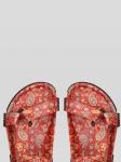 OEM Casual Flat Sandals For Ladies With Coral Red Bezli Floral Straps