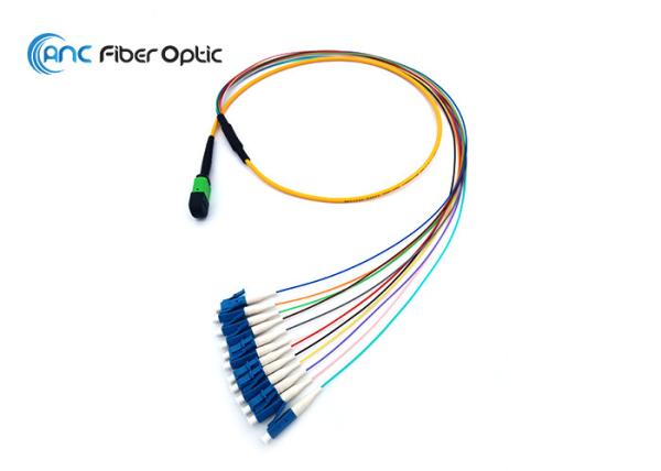2 Meters Fiber Optic Ethernet Cable , Fan Out Fiber Cable Assembly MPO Male To