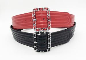 Wholesale Chain Buckle Women'S Fashion Leather Belts 5.5cm Width 95 - 125cm Length from china suppliers