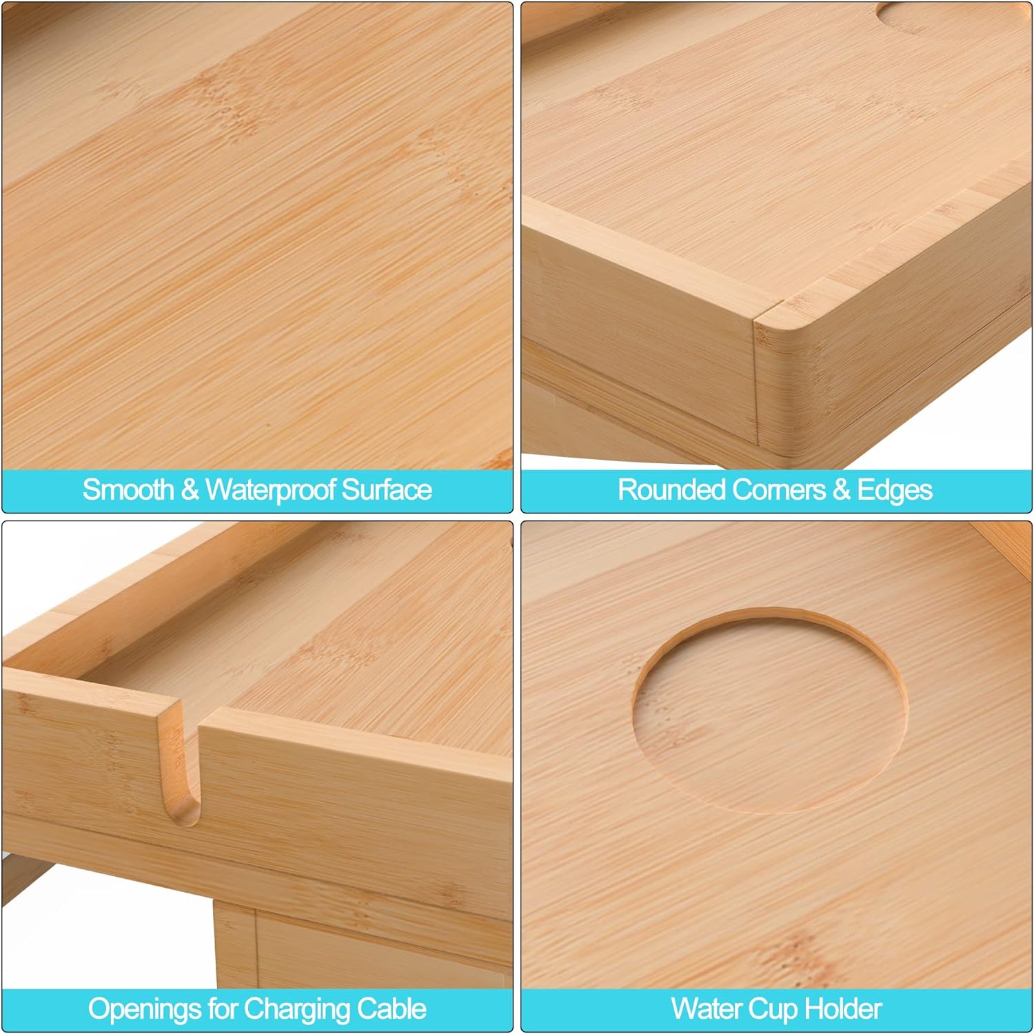 Bed Bunk Bamboo Bedside Shelf Irregular Bamboo Clip On Bedside Shelf