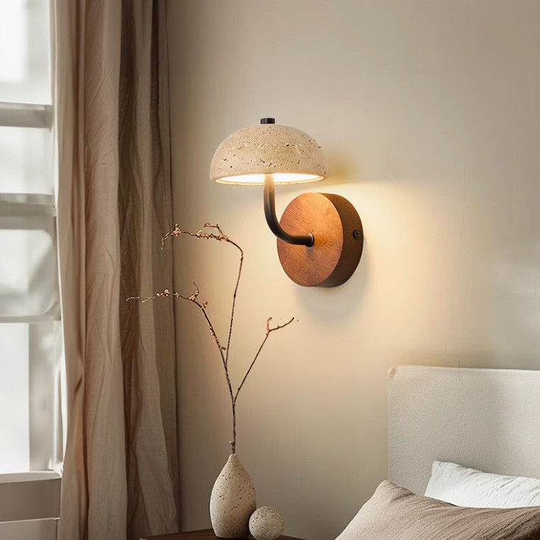 Yellow travertine wall lamp bedroom bedside living room background wall homestay corridor entrance staircase balcony lamp