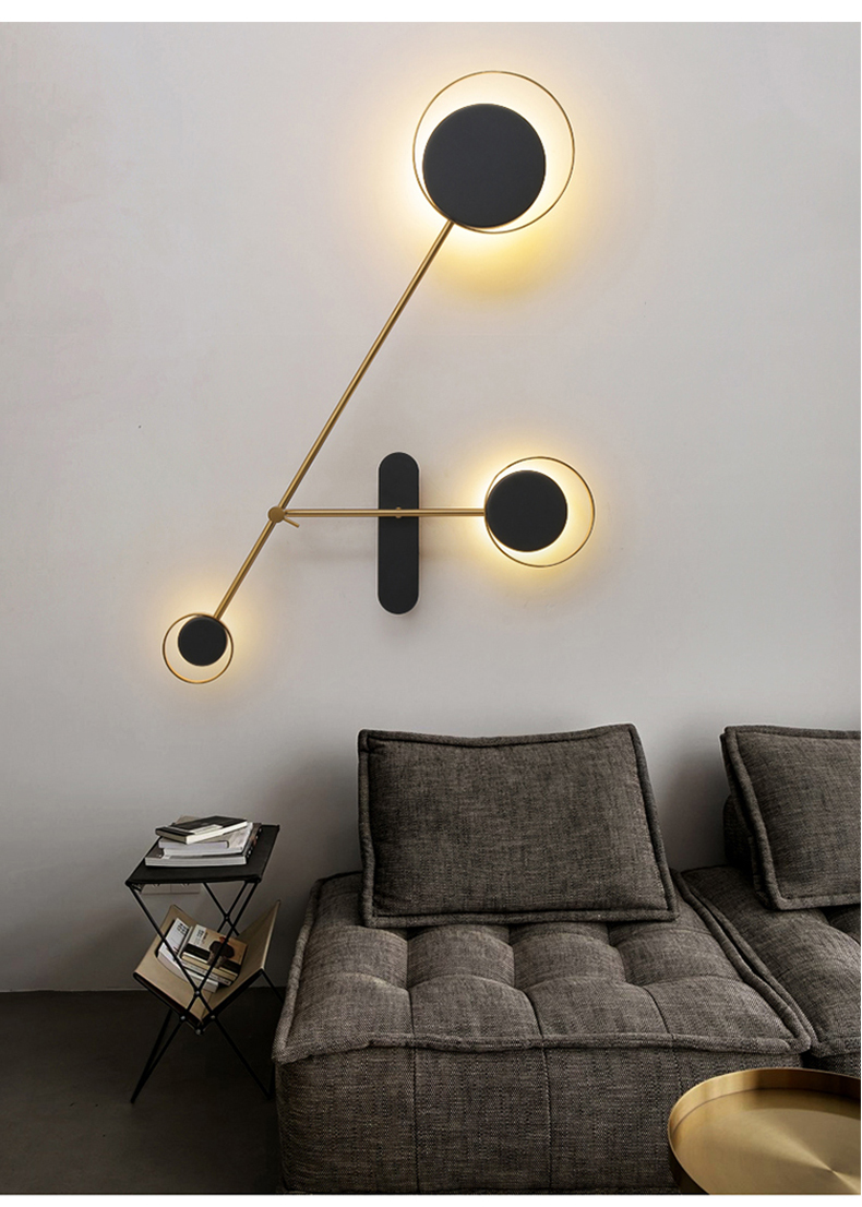 Modern minimalist wall light Home Bedroom swing arm lamp Adjustable Black loft round wall light(WH-OR-258)