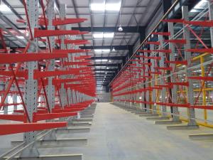 Wholesale Customized Depth Cantilever Lumber Storage Racks , Cantilever Steel Rack For Wooden Plant from china suppliers