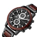 220mm Luminous 3ATM Waterproof Wooden Quartz Watch