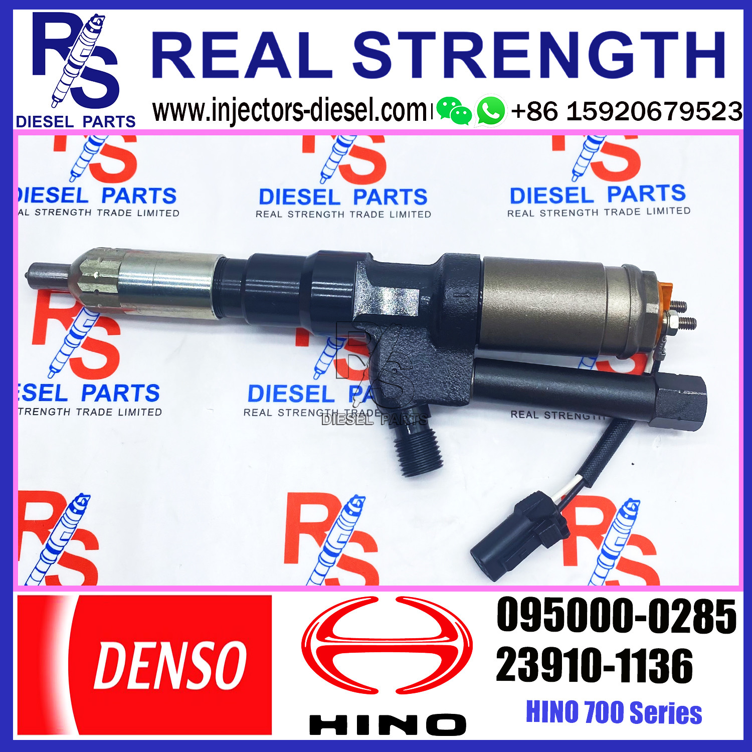 Diesel Engine Fuel Injector 095000-0285 Common Rail Fuel Injector 23910-1136 S2391-01136 For HINO