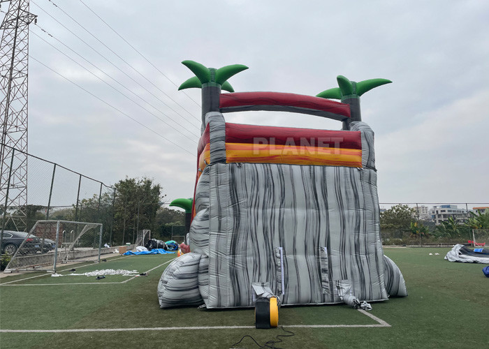 PVC Tarpaulin Puncture Proof Inflatable Water Slides With Pool
