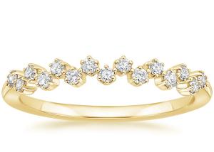 Wholesale Round 14k Yellow Gold Wedding Band , 1.8mm-2.5mm Natural Diamond Ring from china suppliers
