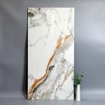 Calacatta White Gold Veins Marble Porcelain Slab Tile Sintered Stone 600x1200mm