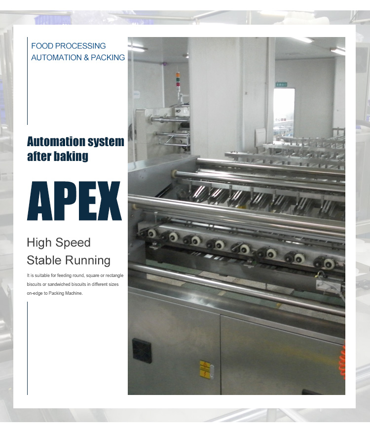 High Quality Tray Less On-Edge Automatic Cookies Packing Machine For Biscuits Packing Line