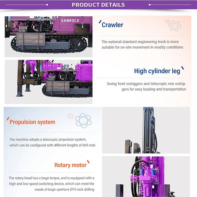 Portable Water Well Drilling Rigs Hydraulic Bore hole 260m Deep Well Drilling Equipment