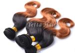 Stock Black / Yellow Ombre Virgin Hair Weave Body Wave for Women