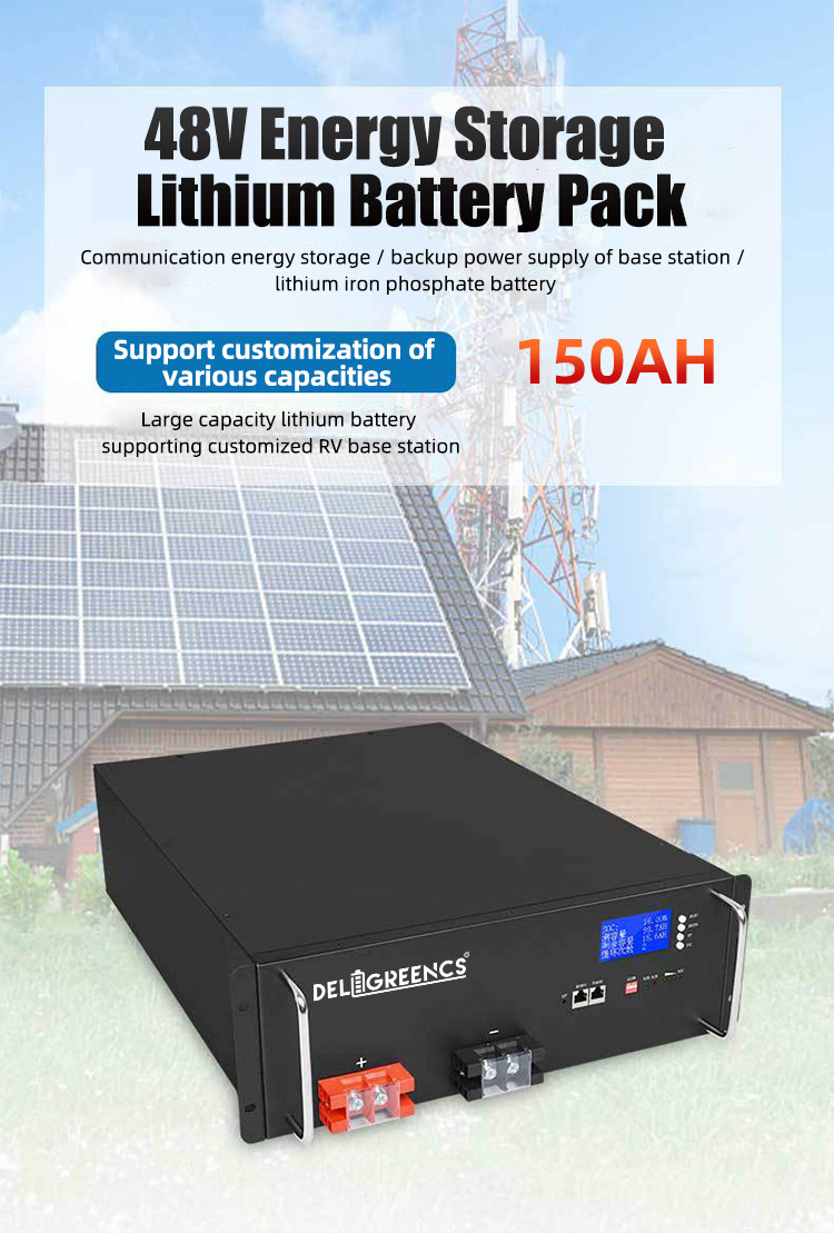 48V 150AH Lifepo4 Server Rack Battery For Handybrite Solar Wind Power Energy Storage
