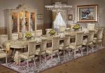 European Luxury Wood Dining Room Sets Round Wood Dining Table Fabric Leather