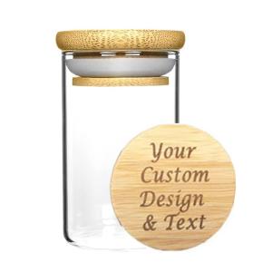 Wholesale Food Storage Borosilicate Glass Spice Jar With Bamboo Lid For Herbs Noodles Flour Cereal from china suppliers