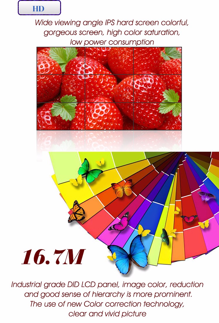 Digital TV Wall 46 Inch ultra thin Shenzhen Lcd Video Wall KTV with Strong Three-dimensional Splicing Display Panel