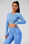 Plus Size Sports Wear Clothing Seamless Activewear Set Long Sleeved