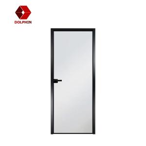 Wholesale Narrow Border Aluminium Casement Door Double Frosted Glass Flush Casement Doors from china suppliers
