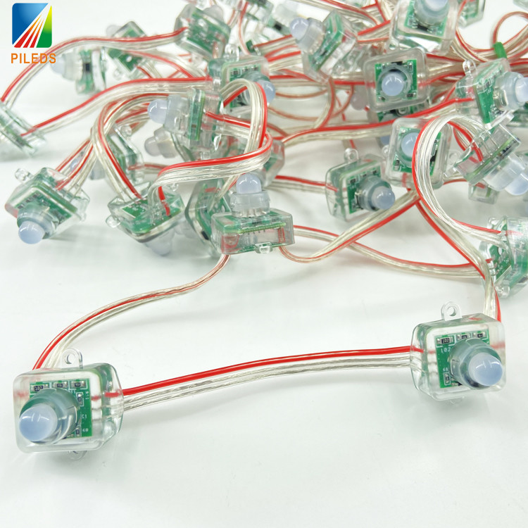 DC12V RGB WS2811 IP68 Waterproof LED Module 12mm Square LED String Pixel Point Lights for Outdoor Use