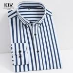 Winter Business Casual Men's Striped Shirt with Non-Ironing and Heat-transfer