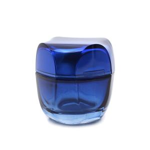 Wholesale Blue Glass 50g Square Cosmetic Jar UV plating wear resistant from china suppliers