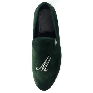 Wholesale Luxury Green Mens Velvet Loafers Handmade Velvet Slip On Loafers from china suppliers