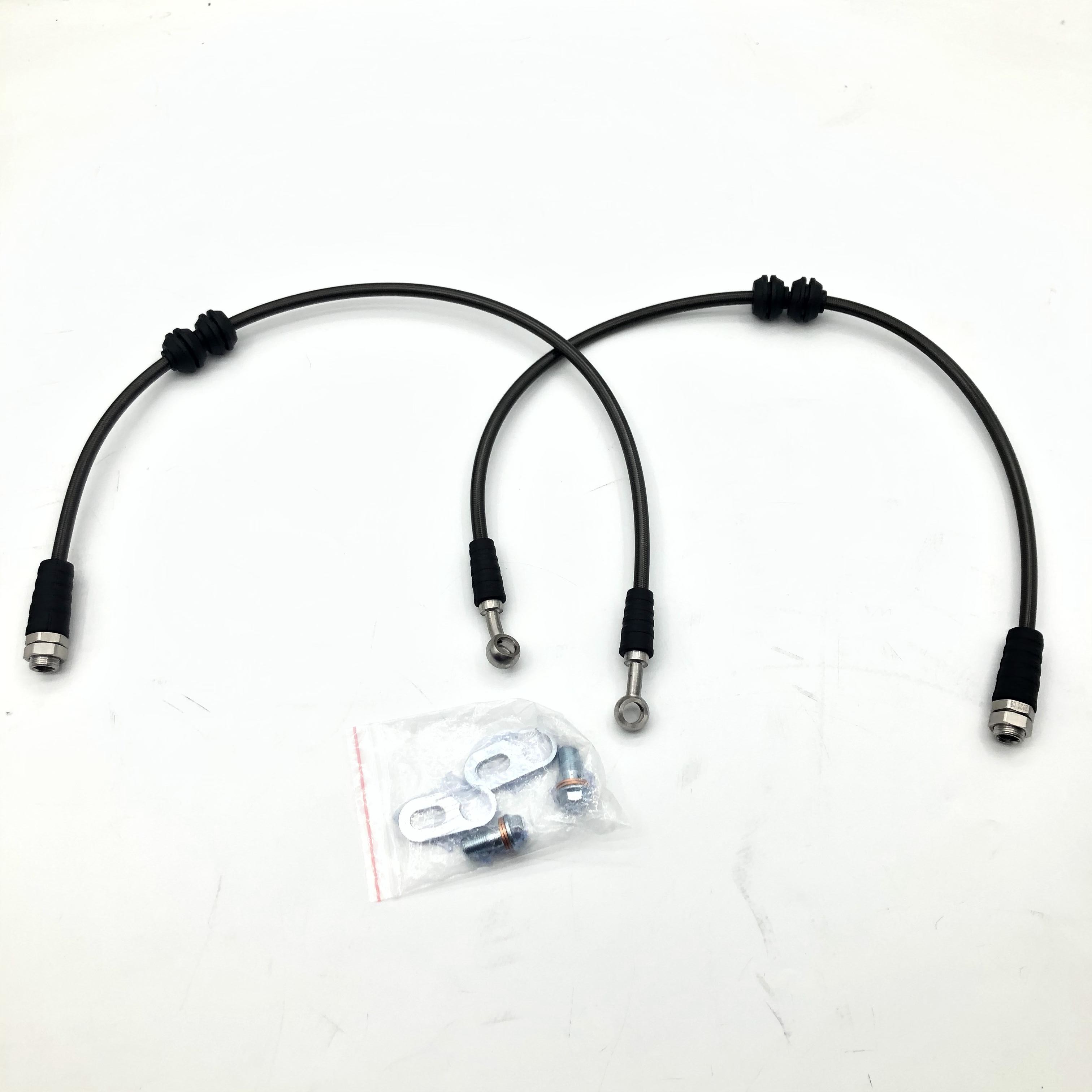 BMW 65cm Steel Braided Brake Hose Recessed Nozzle With Concave Mouth