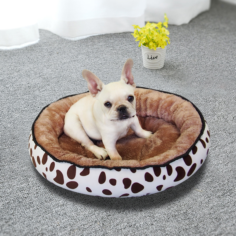 Short Warm Soft Plush Cat Small Pet Bed Cushion Dog Round Bed