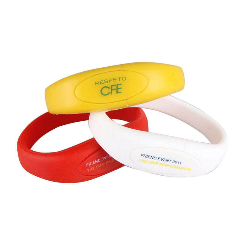 Silicone Bracelet Usb Flash Memory , 4GB Wristband High Capacity Flash Drive