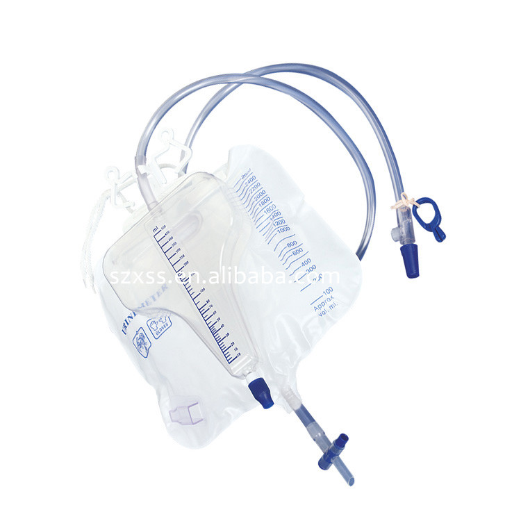 Disposable Sterile Adult Pull Push Valve Urine Drainage Bag Without Outle Medical Grade