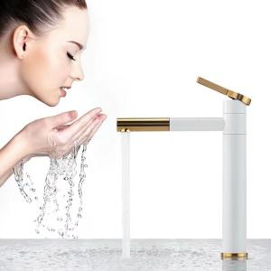 Wholesale Single Handle Brushed Brass Sanitary Ware Faucet For Bathroom Basin from china suppliers