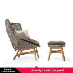 Contemporary PE Rattan Chairs Teak Wood Table Chair Set Outdoor Customized