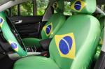 Knitted Polyester Headrest Covers Customised Logo ISO 9001 Certification