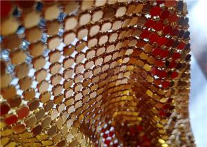 Wholesale 4mm Sparkly Metal Mesh Fabric Curtains Gold For Hotel Or Restaurant Decoration from china suppliers