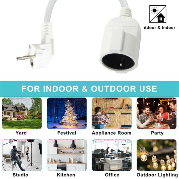 Grounded 3-Prong Power Extension Cord for Computers and Appliances