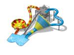 Outdoor Aqua Park Equipment With Super Bowl Slide Colorful Water Slide