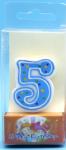 Hand Painting 0-9 Number Candle with White Edge Blue backgrand and Yellow Star