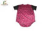 Outdoor Short Sleeve Baseball Tee Womens , Custom Made Leopard Print Baseball