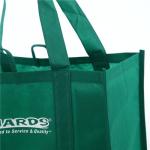 Simple Green Folded Non Woven Carry Bags Custom Logo Advertising Packaging