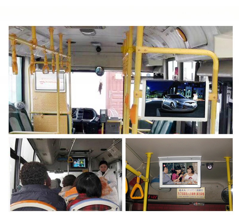 Metal Housing 18.5 Inch Coach Metro Bus Monitor LCD Media Display With Wide Voltage DC 12V 24V