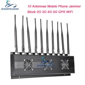 Wholesale 18w 10 Antennas Mobile Phone Signal Jammer VHF UHF Blocker 4G 5G from china suppliers