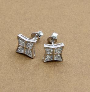 Wholesale Cubic Zirconia Stud Earrings In Round Oval Heart Pear Flower Shape Silver from china suppliers