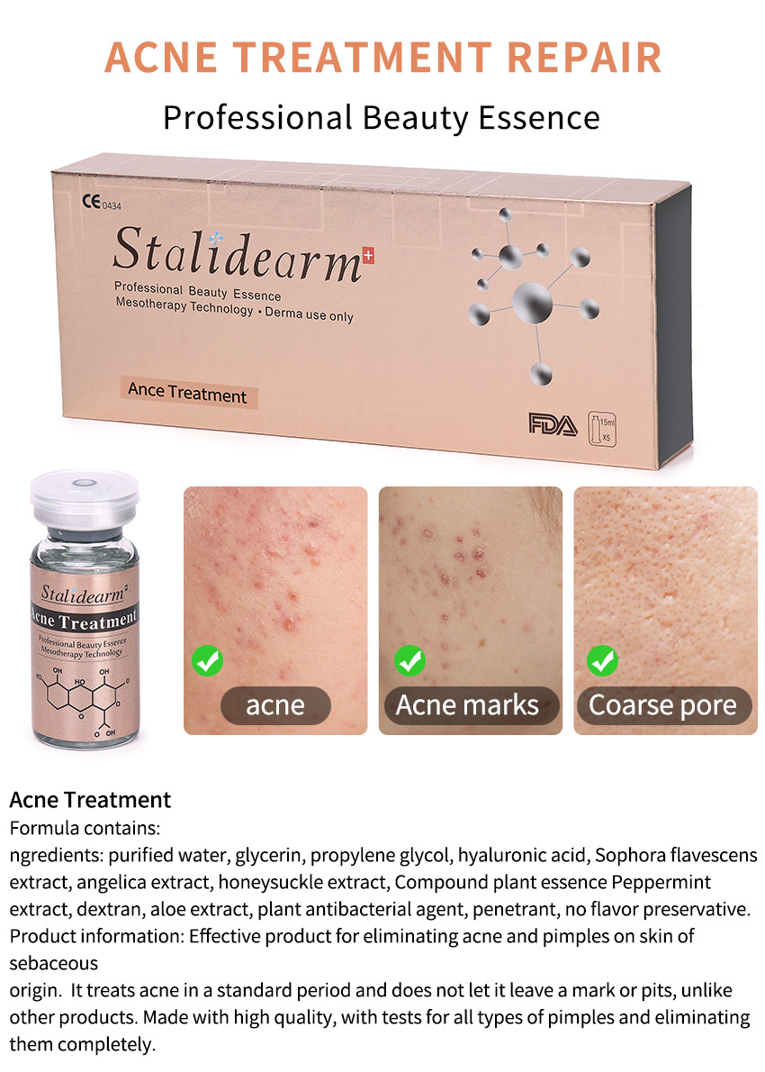 Luxurious 24k Hyaluronic Acid Meso Serum Set Lightweight Texture Acne Treatment Solution 10ml Bottle