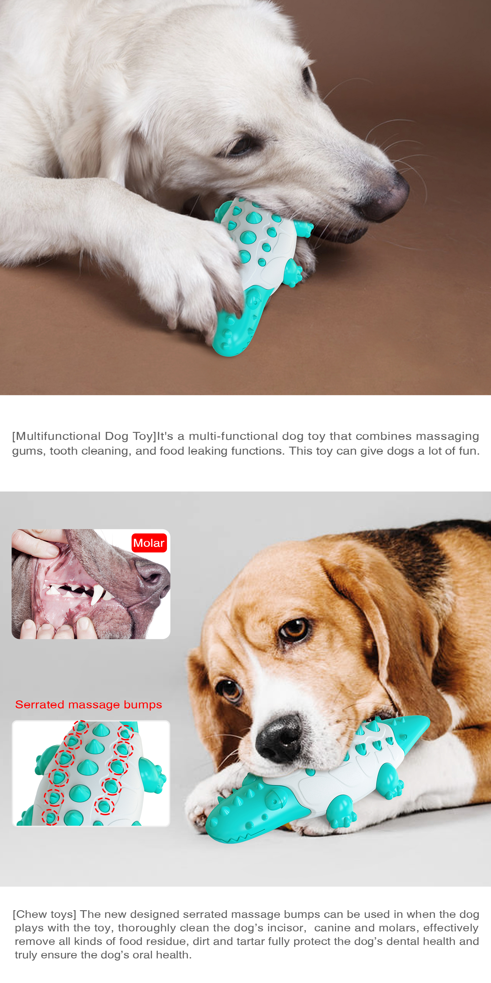 Explosive Crocodile Leaking Ball Resistant To Biting Dog Bite Toy Teeth Cleaning Molar Stick Toy