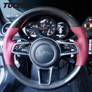 Wholesale Customized Carbon Fiber Steering Wheel Red Leather Porsche Macan Cayenne 991 from china suppliers
