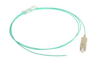 Wholesale Aqua SC OM3 Fiber Pigtail , 0.9mm / 2.0mm / 3.0mm Cable Diameter from china suppliers